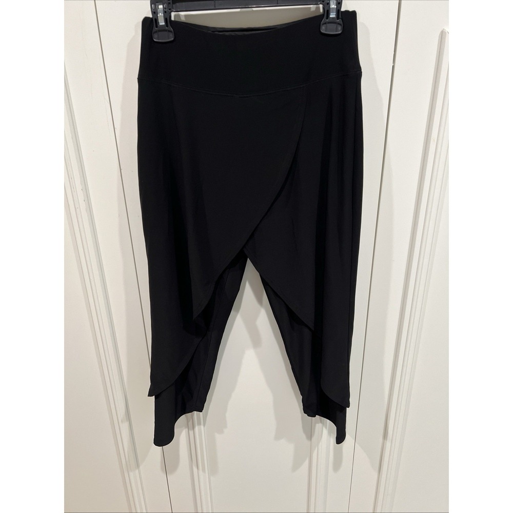 Sympli Black Cropped Pull On Pants Women's Size 10 Lagenlook Minimalist Artsy - Picture 2 of 8